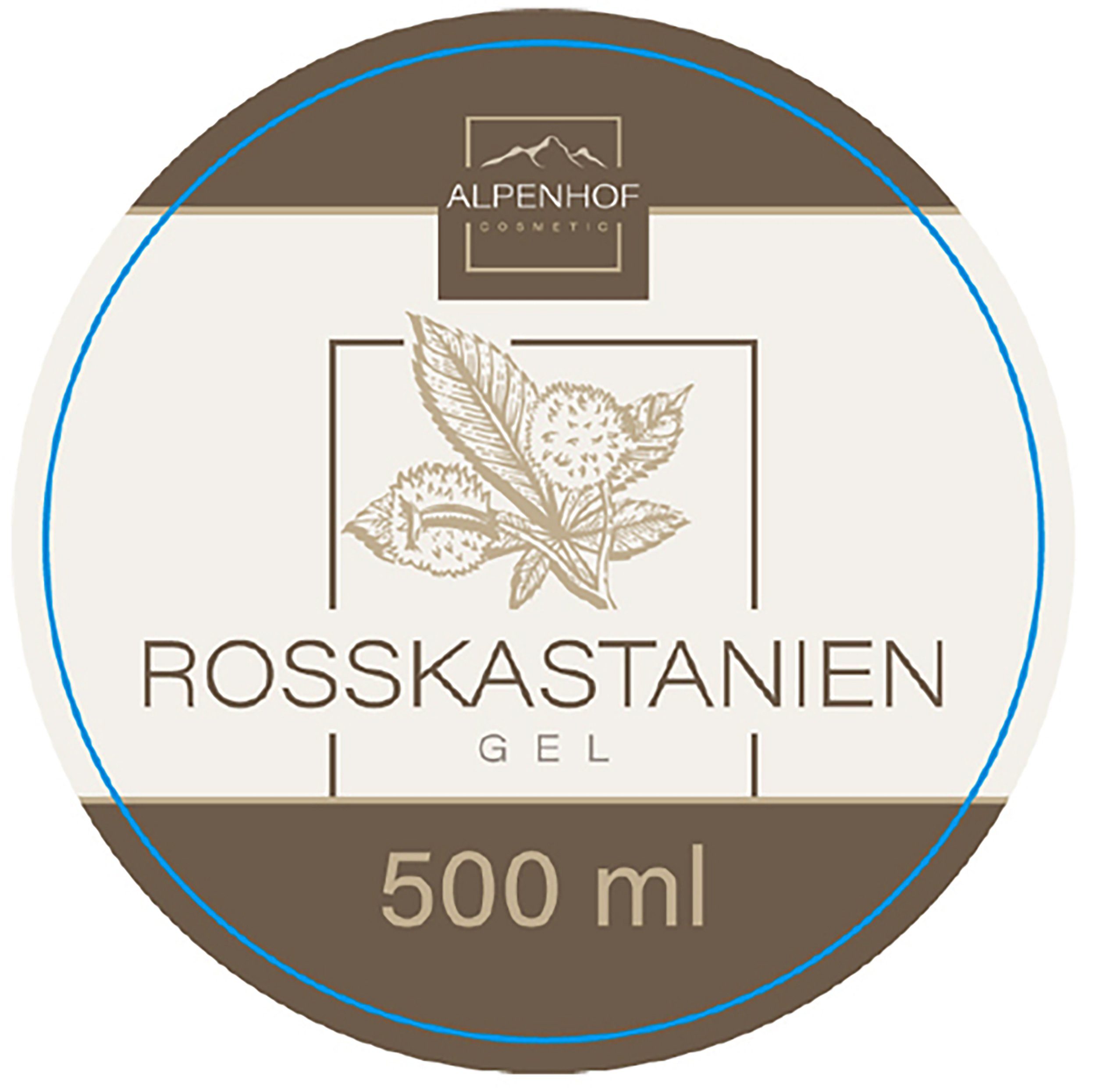ALPENHOF Körpercreme ROSSKASTANIEN WEINLAUB GEL 500ml wohltuend für Rücken und Beine 21, Beincreme Hautpflege Fußcreme Pflege Creme Balsam