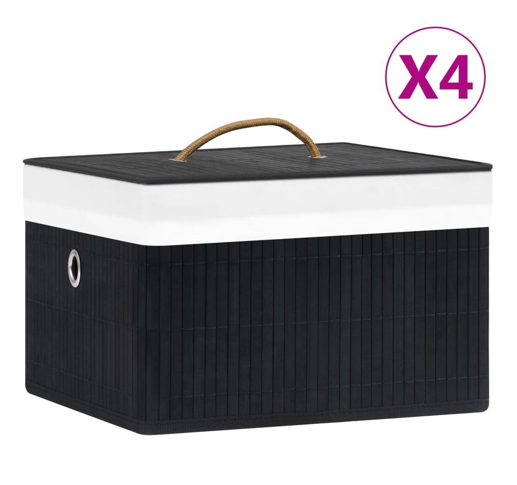 Thumbnail - vidaXL Aufbewahrungsbox, Bambus Ordnungsboxen 4 Stk. Schwarz