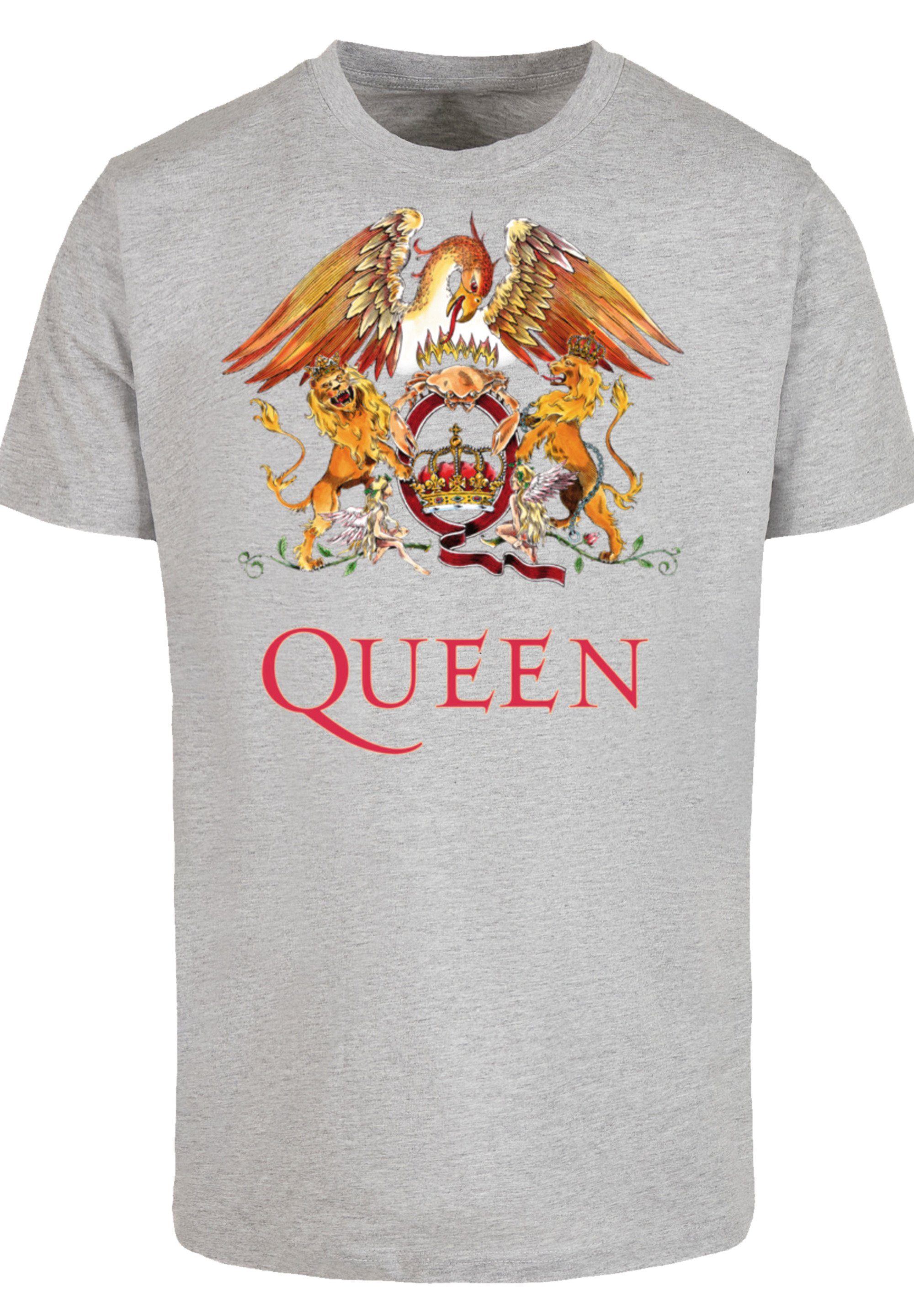 F4NT4STIC T-Shirt Classic heather grey Print Queen Crest