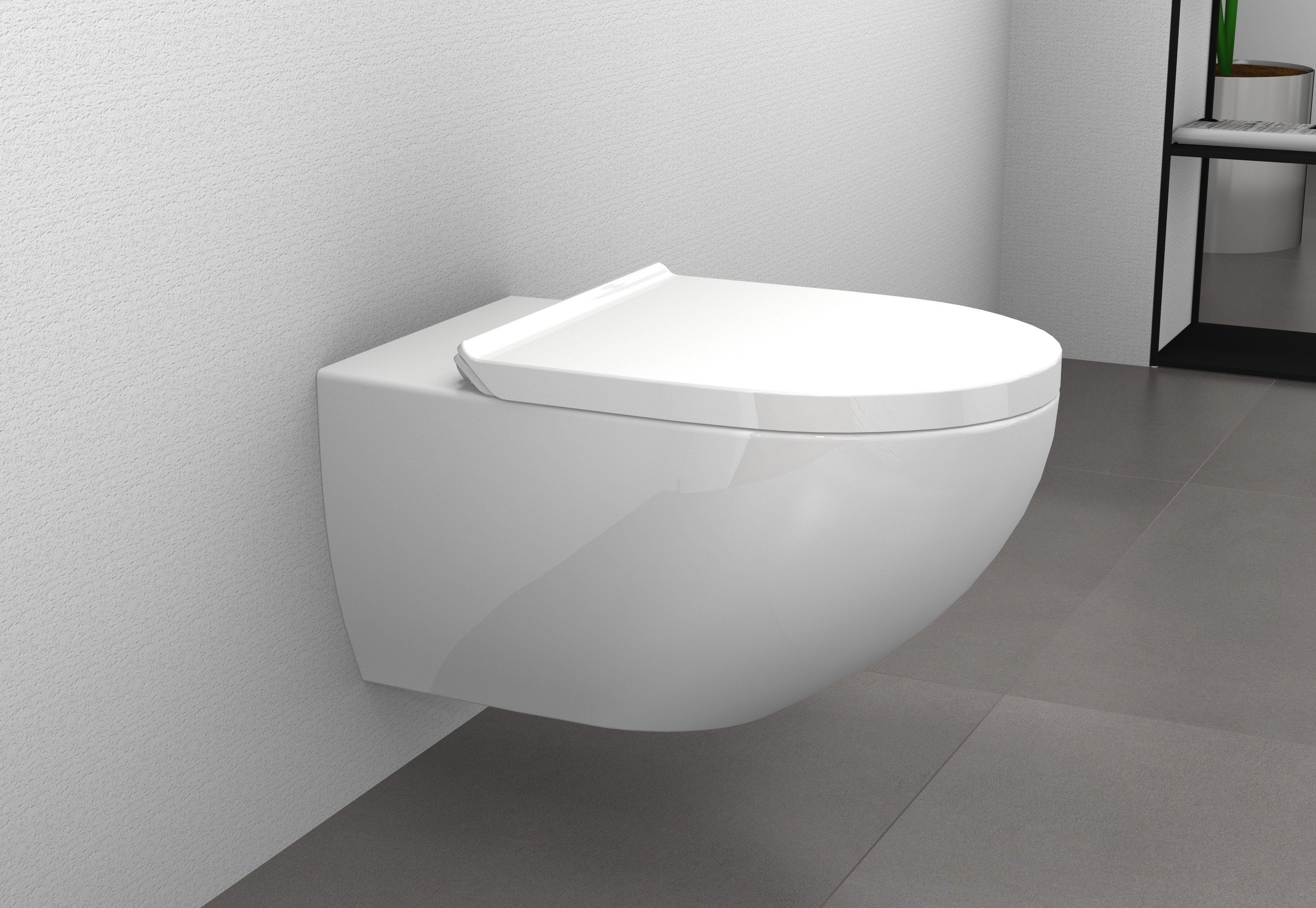 Bernstein Tiefspül-WC E-9030, Hänge-WC, spülrandlos, inkl. Soft-Close-Deckel