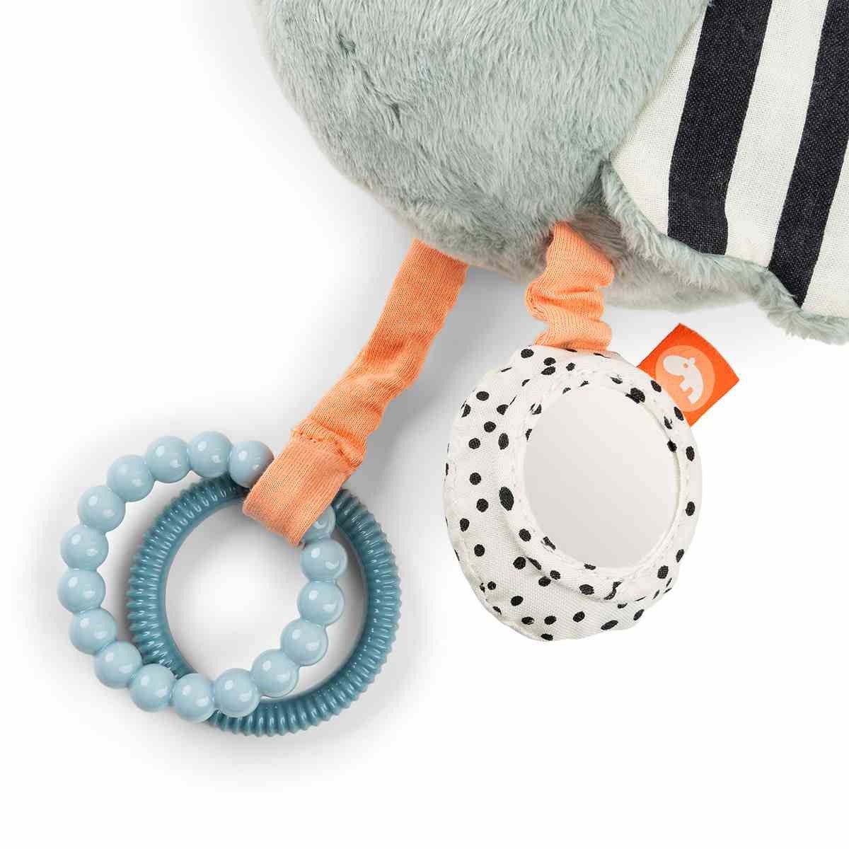 Done by Deer Greifspielzeug Activity Spielzeug Birdee Blau 31cm Greifling Beißring Spiegel, ab Geburt