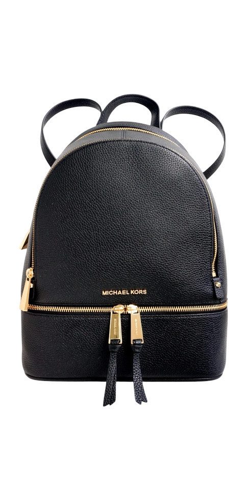MICHAEL KORS Rucksack Michael Kors Rhea Zip Medium Backpack Damen Rucksack Schwarz Leder