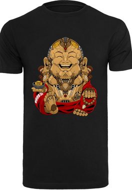 F4NT4STIC T-Shirt Happy Cyber Buddha Print