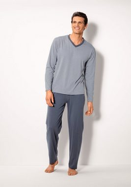 le jogger® Pyjama (Packung, 4 tlg., 2 Stück) mit garngefärbten Streifen