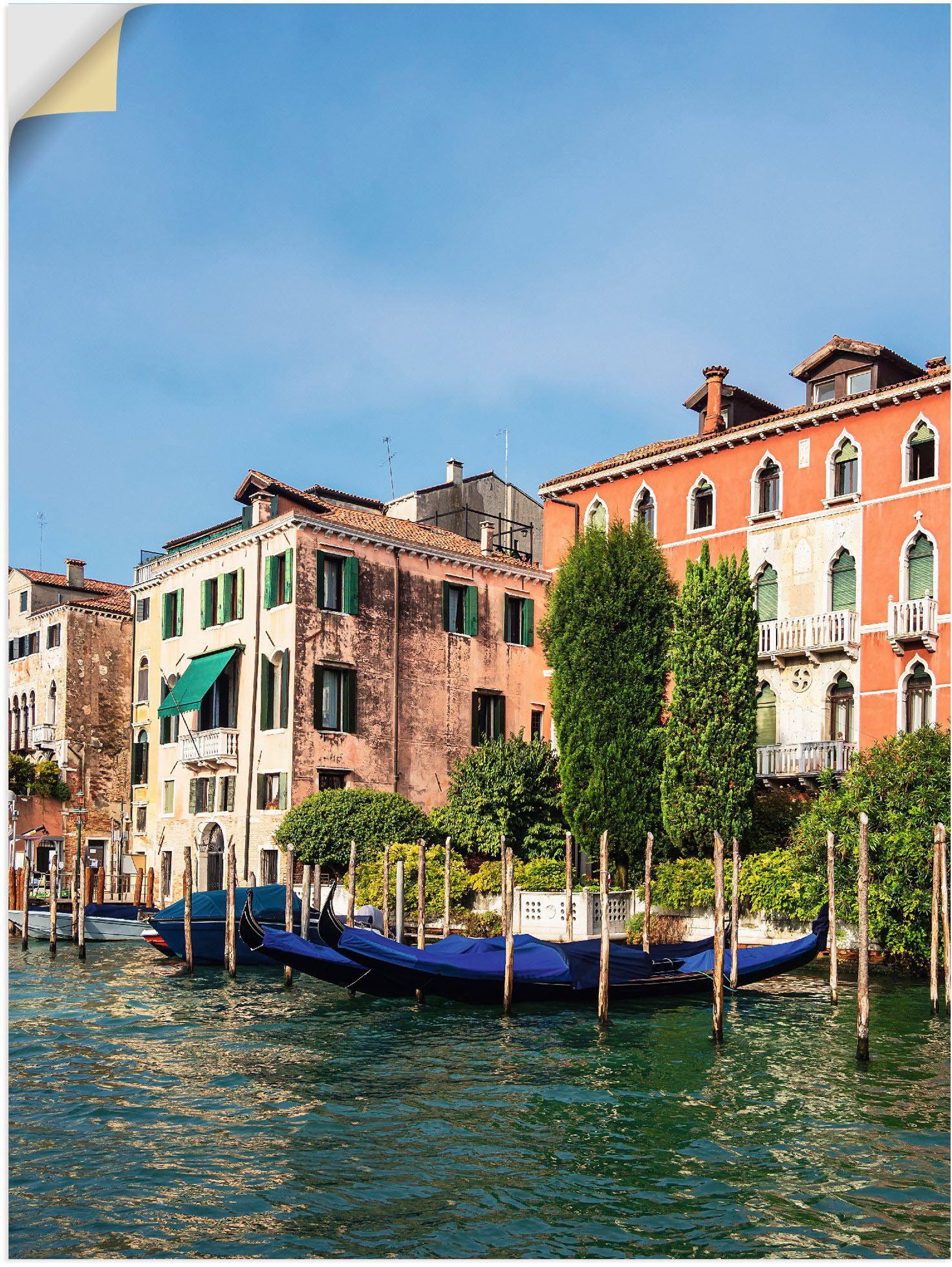 [Großer Ausverkauf nur jetzt] Artland Wandbild Blick auf oder (1 St), historische als Alubild, versch. Poster Wandaufkleber in Größen Venedig Venedig, Gebäude Leinwandbild