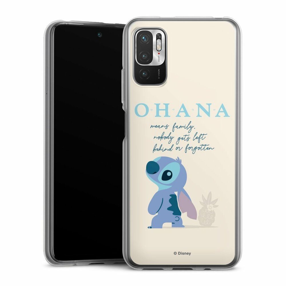 DeinDesign Handyhülle Lilo & Stitch Offizielles Lizenzprodukt Disney Ohana Stitch, Xiaomi Redmi Note 10 5G Silikon Hülle Bumper Case Handy Schutzhülle