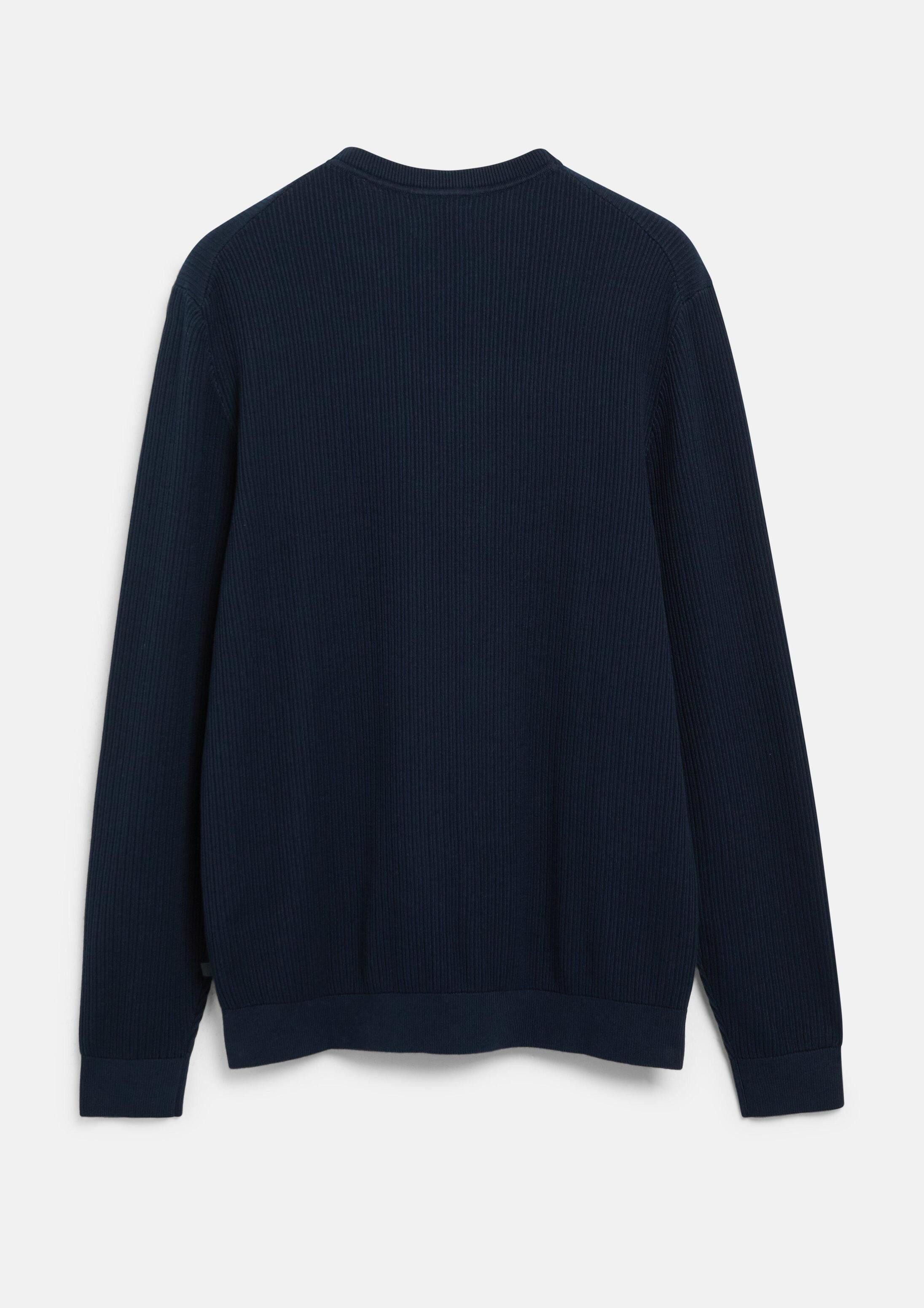 s.Oliver Longpullover Strickpullover Baumwollpullover mit Rippstruktur