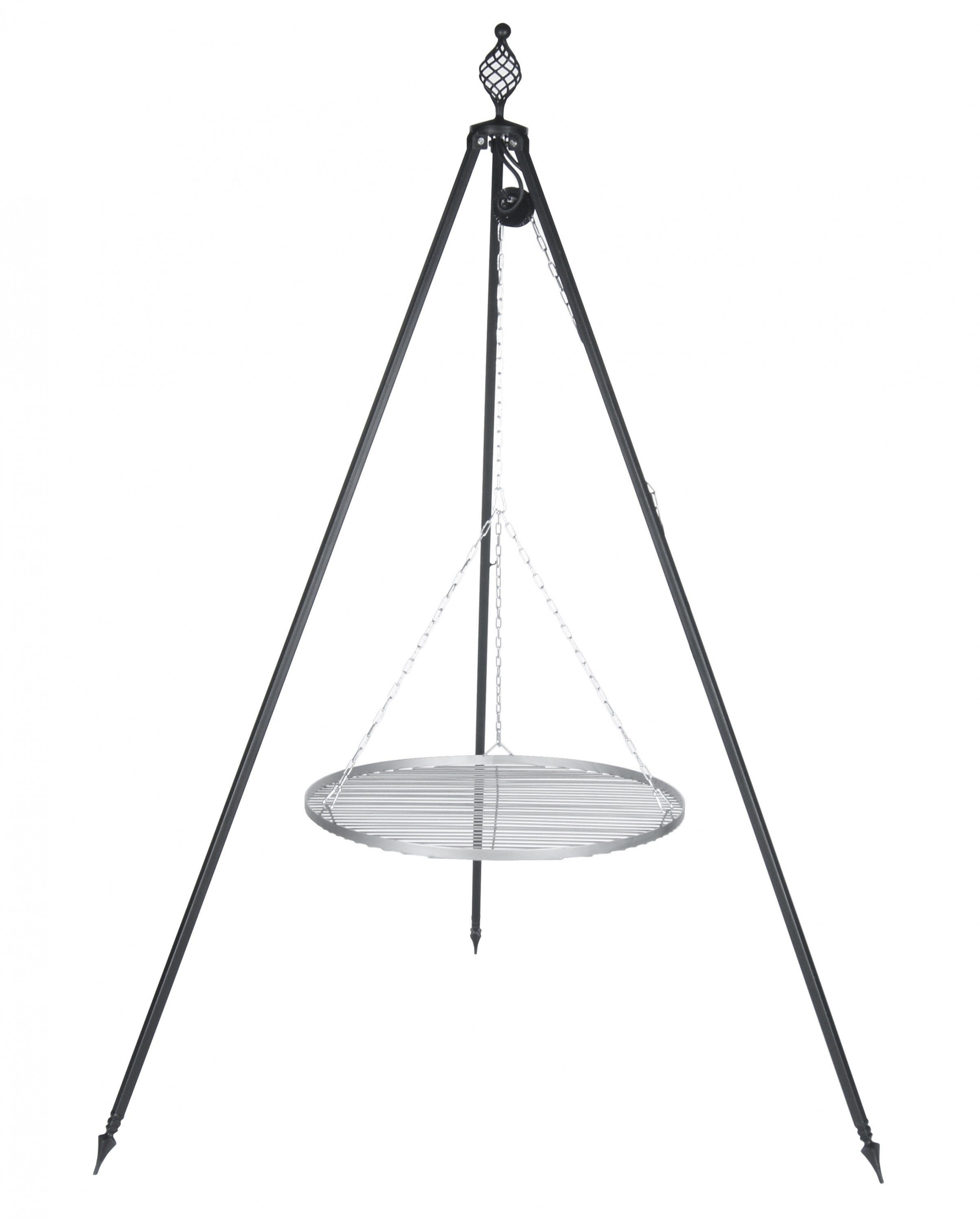 Farmcook Holzkohlegrill Dreibein Schwenkgrill Oskar Ø 50 cm, 1 Stück, Grillrost aus Edelstahl V2a