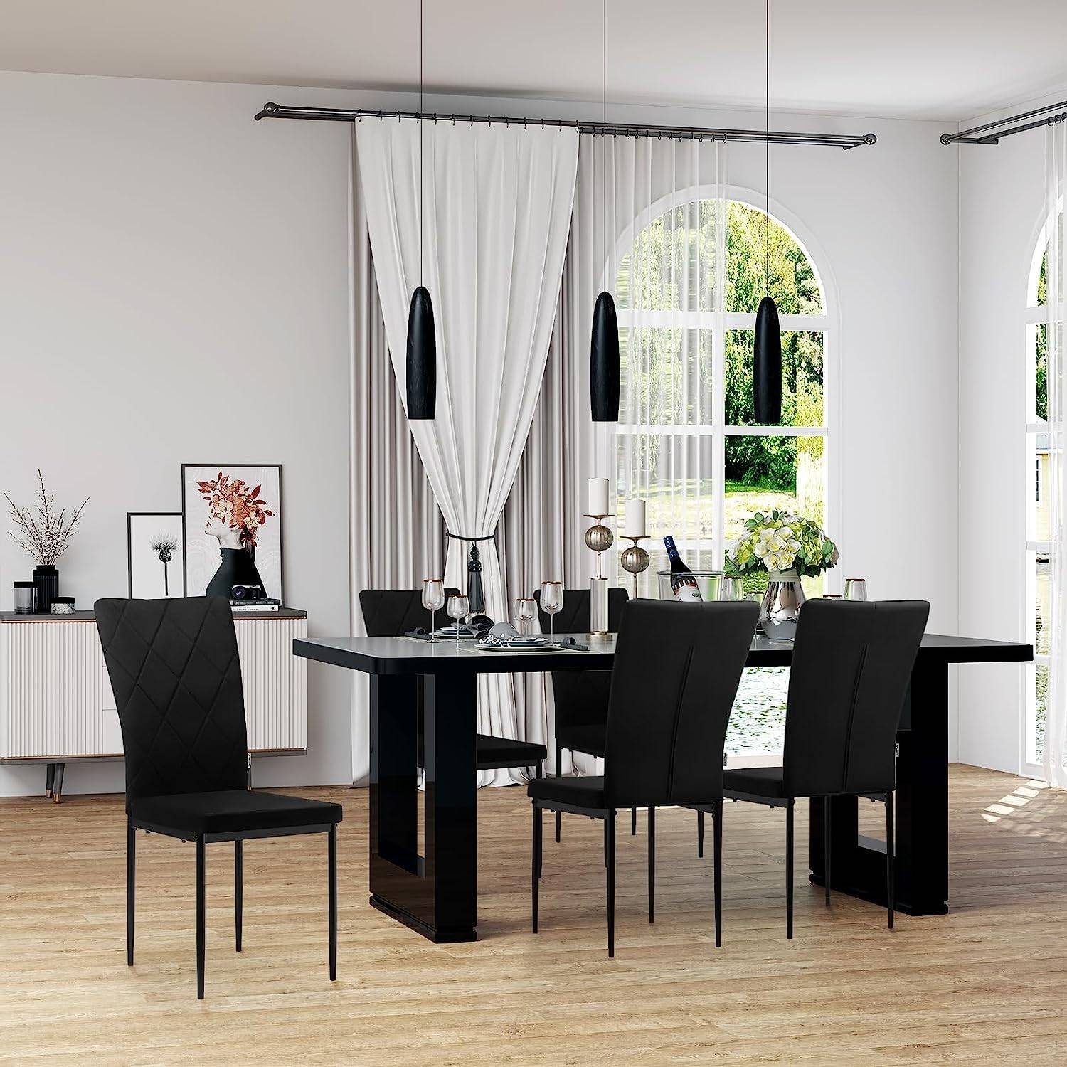 Woltu Esszimmerstuhl (Set, 4 St), Küchenstuhl Samtstuhl mit hoher Rückenleh günstig online kaufen