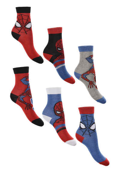 Spiderman Socken Spider-Man Kinder Jungen Socken Strümpfe (6-Paar)