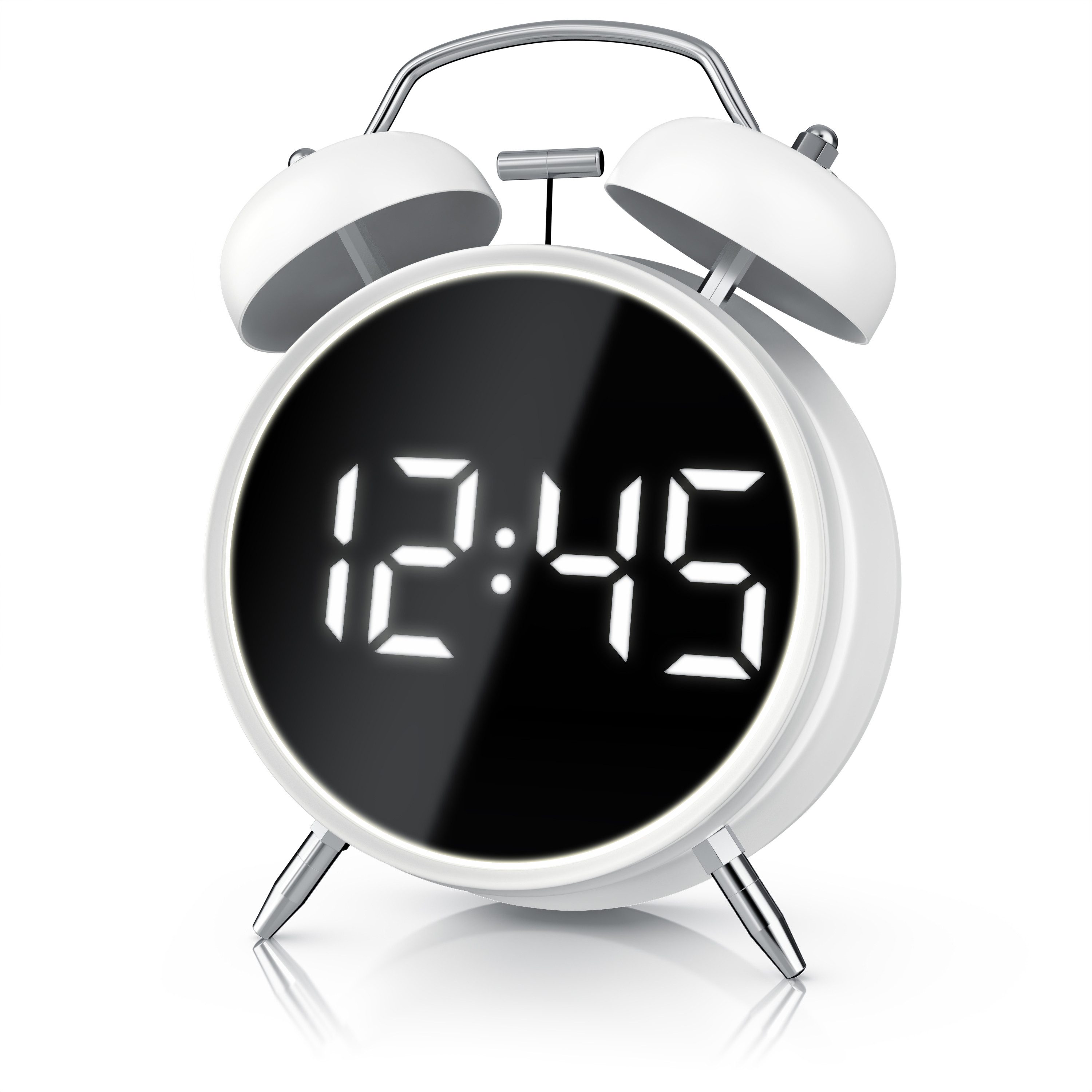 BEARWARE Wecker Digital, rund, Lichtring, Retro, lauter Glockenalarm für Ti günstig online kaufen