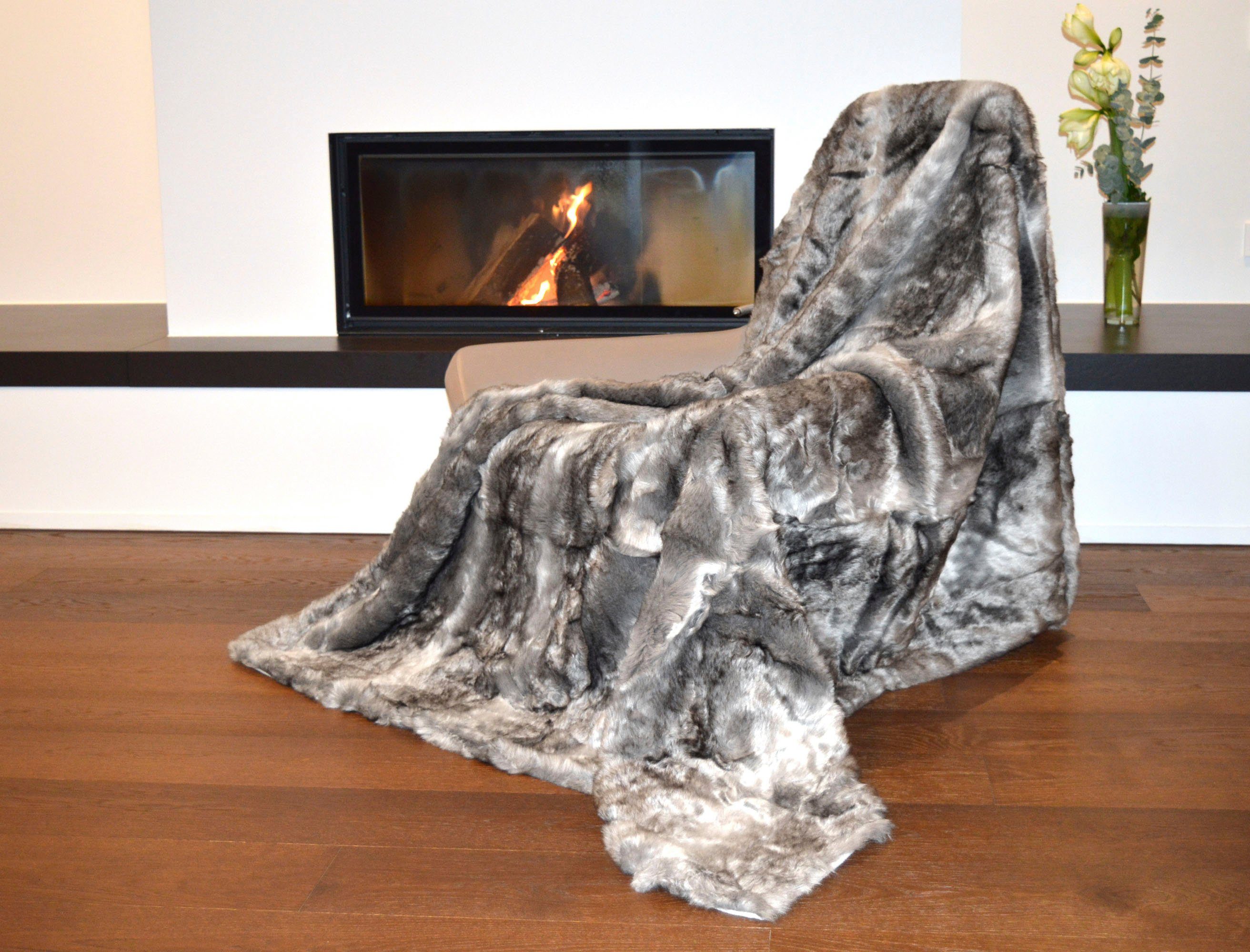 Wohndecke Wolf, MESANA, aus hochwertigem Fellimitat, Kuscheldecke, 150x200 cm