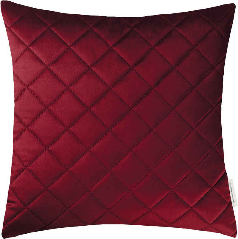 TOM TAILOR HOME Dekokissen FrenchVelvet Quilt, Kissenhülle ohne Füllung, 1 Stück