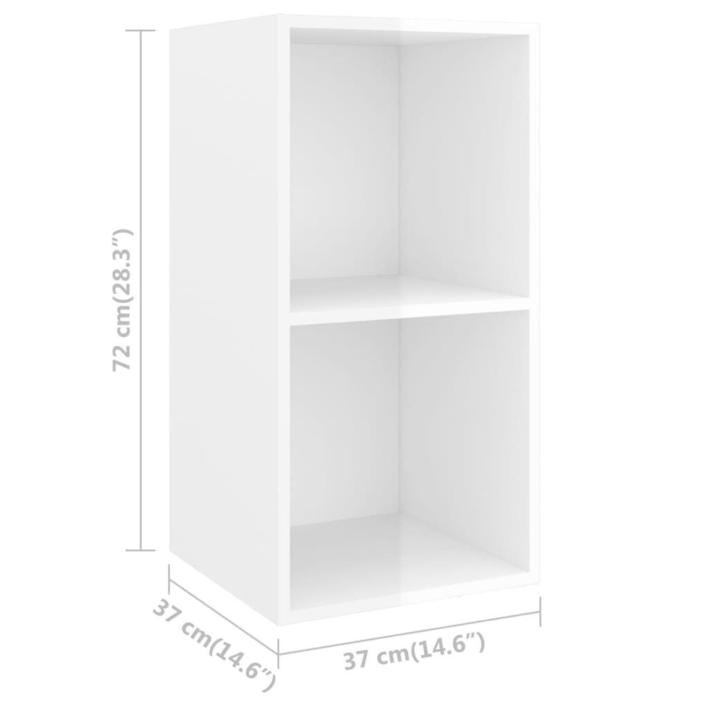 TV-Schrank Holzwerkstoff Hochglanz-Weiß 4-tlg. TV-Schrank-Set furnicato