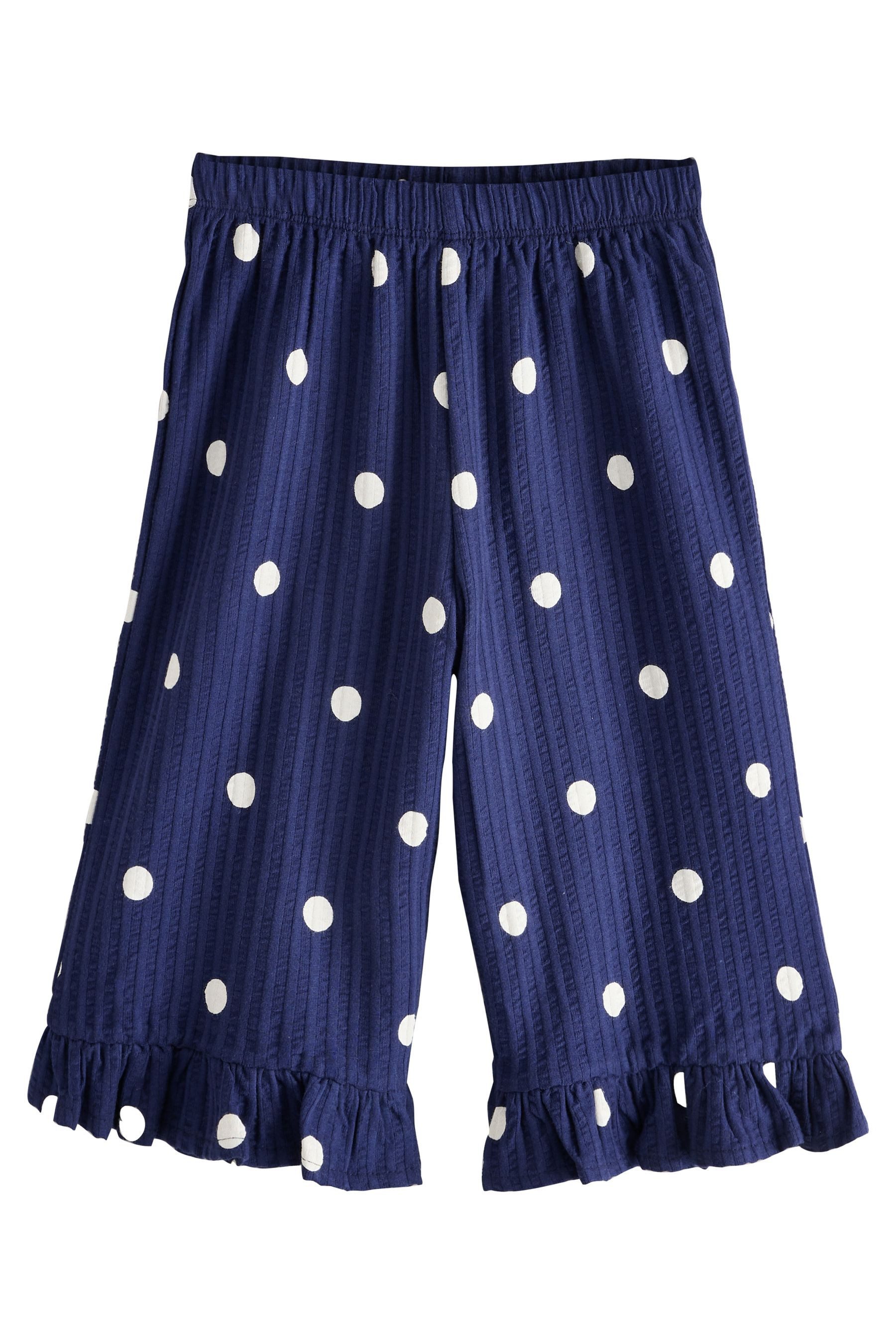 Palazzohose Hose mit weitem Bein und Rüschen