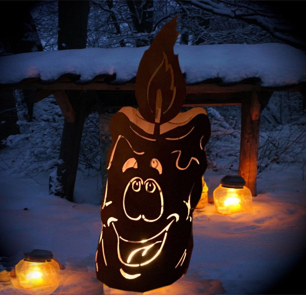 Antikas Weihnachtsfigur Edelrost Windlicht, Laterne für Kerze Haustür, Deko günstig online kaufen