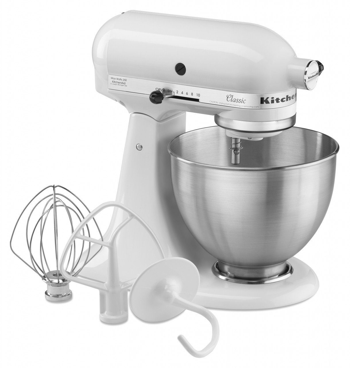 KitchenAid Küchenmaschine KitchenAid 4,3 L 5K45SS Classic Küchenmaschine Set 1 + Spritzschutz