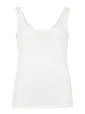 Vila Shirttop Langes Tank Top Plus Size Übergrößen Ärmelloses Basic VIJENNI 4617 in Weiß