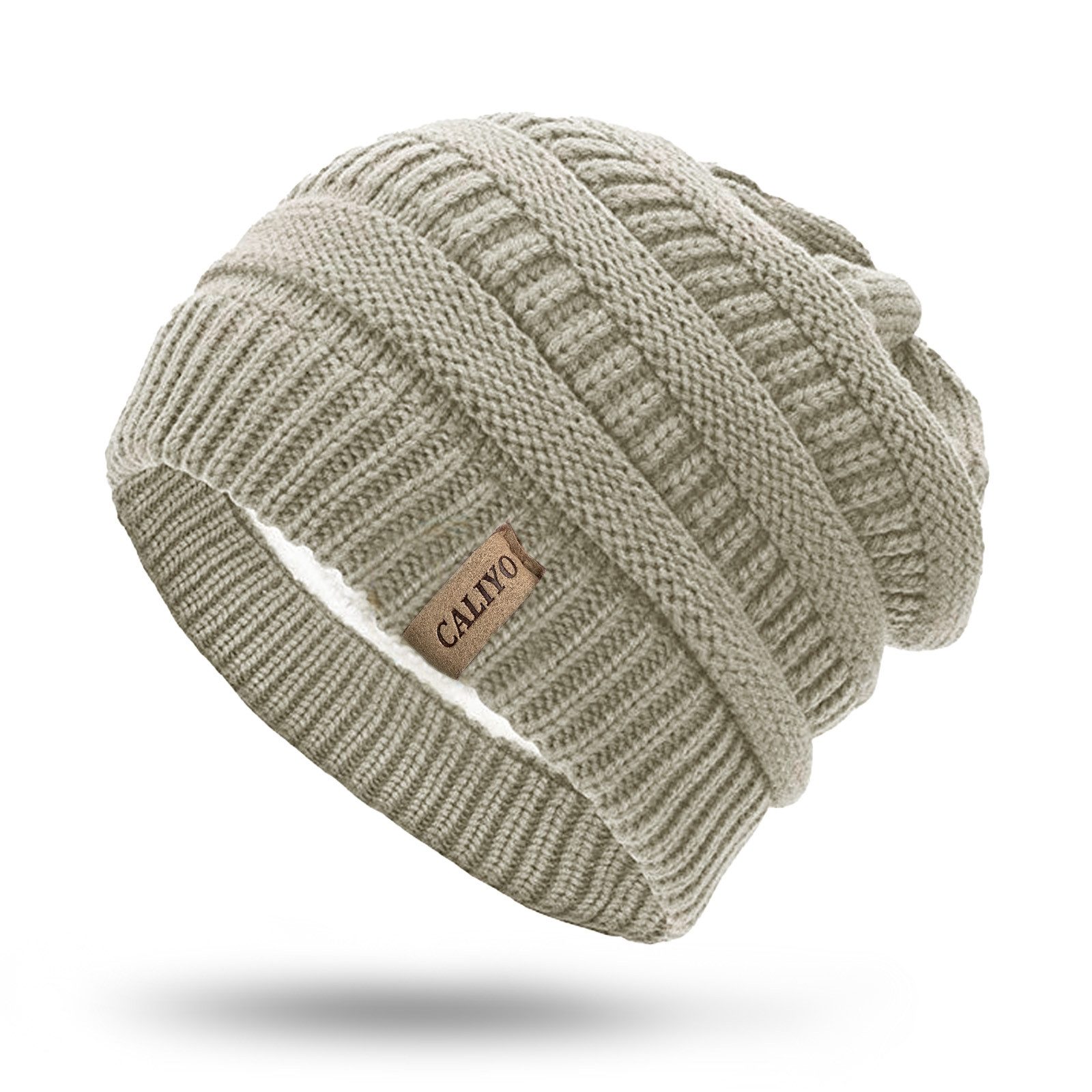 TAN.TOMI Strickmütze Beanie Damen Warm Federnd, Mütze Damen Herbst Winter (Strickmützen Mit Fleece Gefüttert) Wollmütze Damen Geeignet für Schule, Arbeit, Skifahren, Camping
