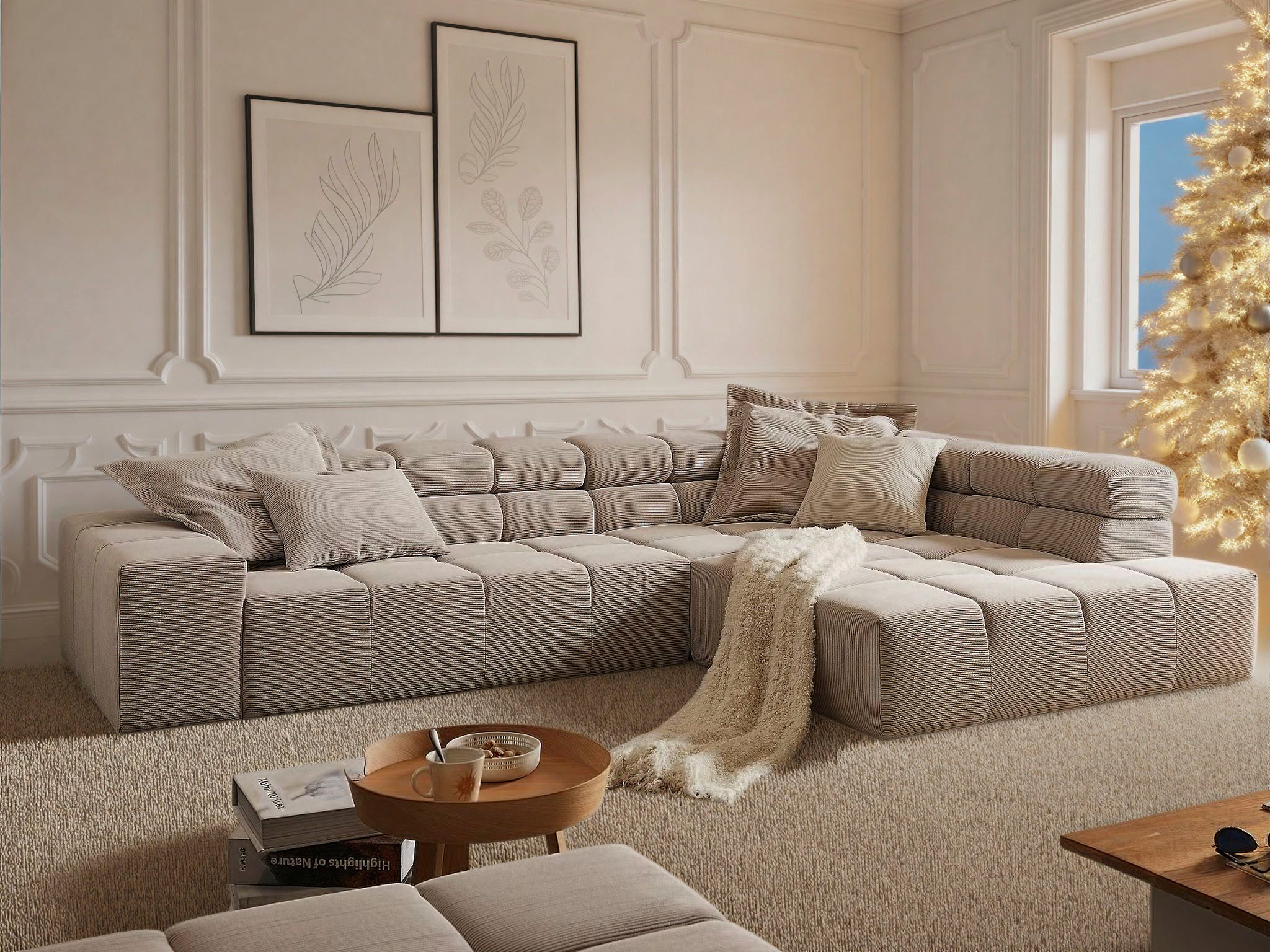 INOSIGN Ecksofa Ancona incl. Kopfteilverstellung, OTTOs Choice, Breite 319cm, L-Form, wahlweise motorische Sitztiefenverstellung, auch in Cord + Easy Care