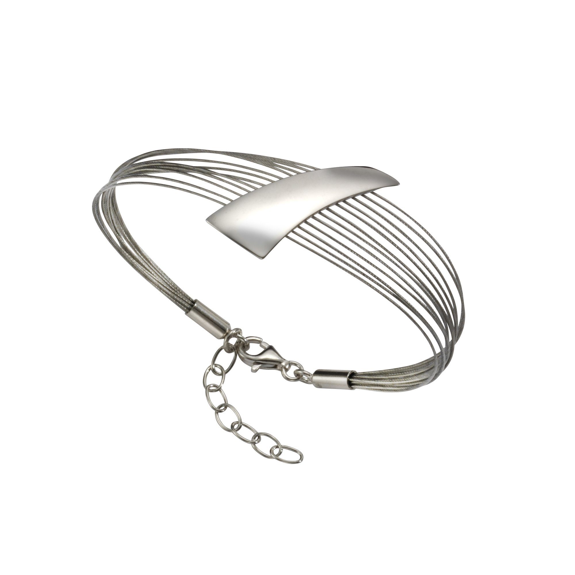 Vivance Armband 925/- Sterling Silber rhodiniert + Stahl | Edelstahlarmbänder