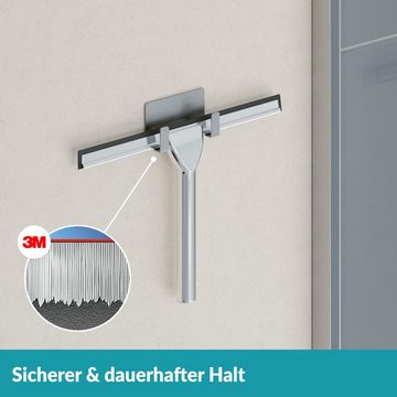 WEISSENSTEIN Duschabzieher ohne Bohren Abzieher, Fensterabzieher aus Edelstahl, Selbstklebende Wandmontage