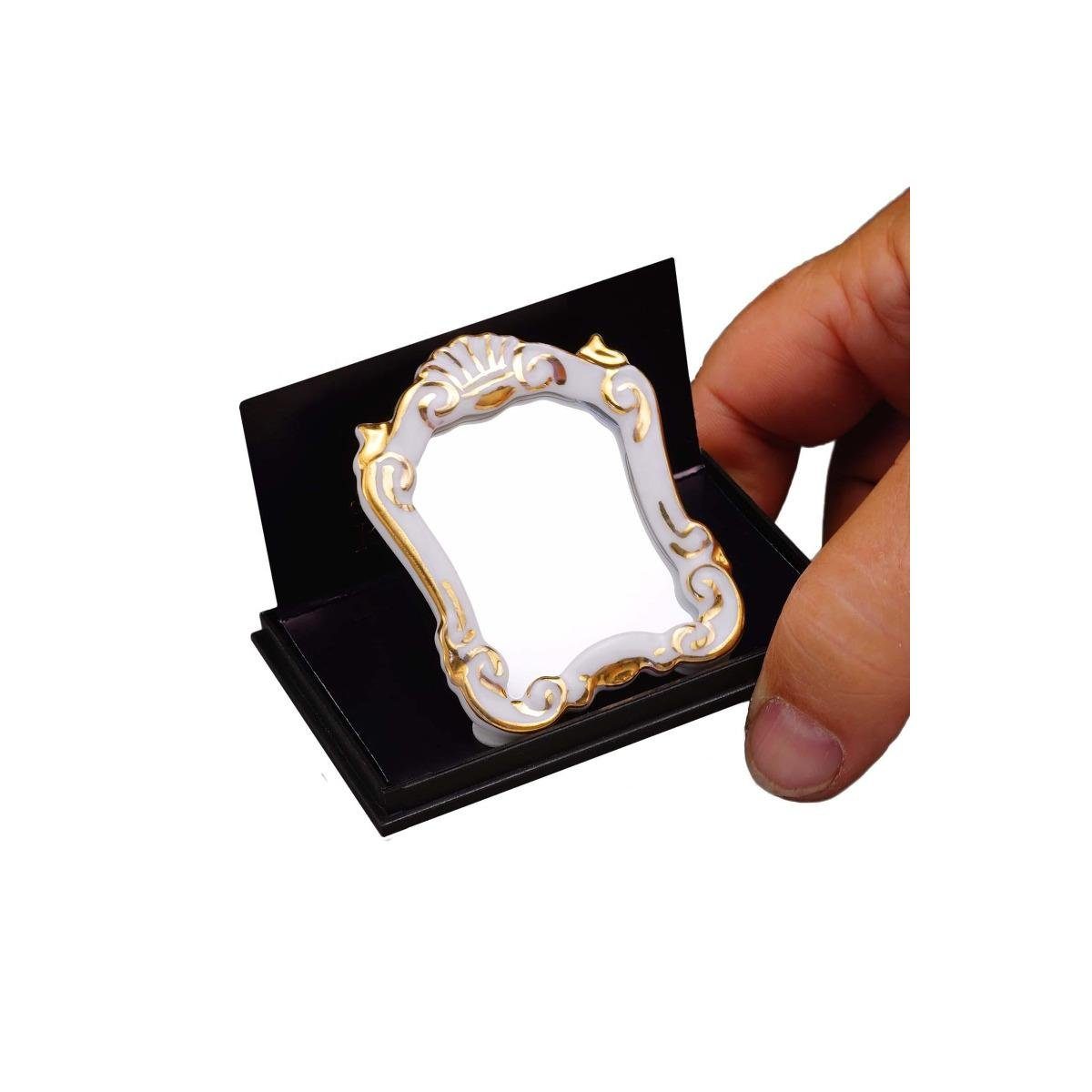 Reutter 001.624/6 Dekofigur - weiß, Porzellan Barockspiegel, Miniatur