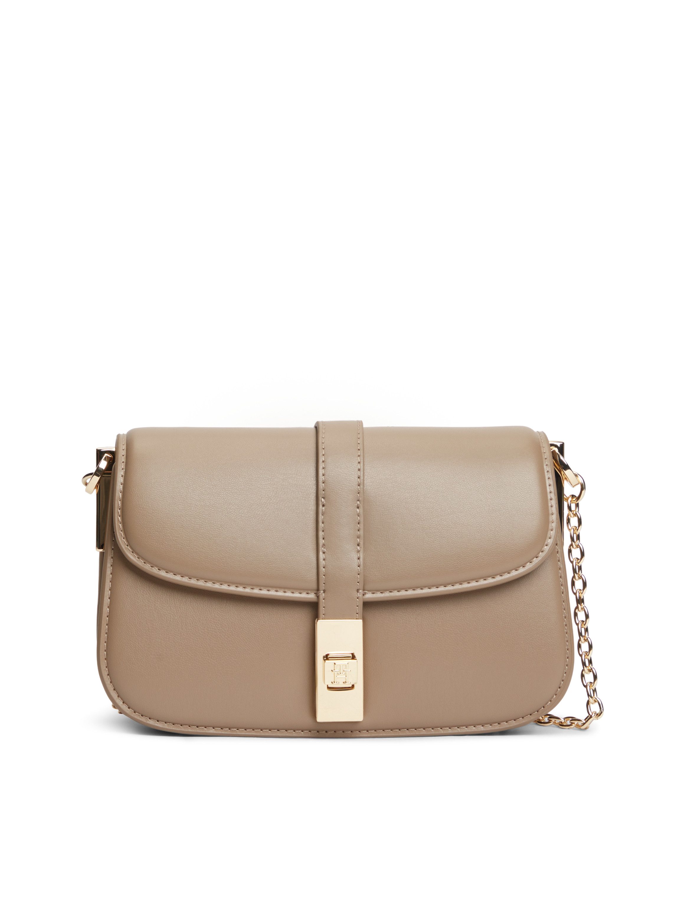 Tommy Hilfiger Umhängetasche TH HERITAGE CHAIN CROSSOVER, Damen Abendtasche, Schultertasche Handtasche mit Steckverschluss