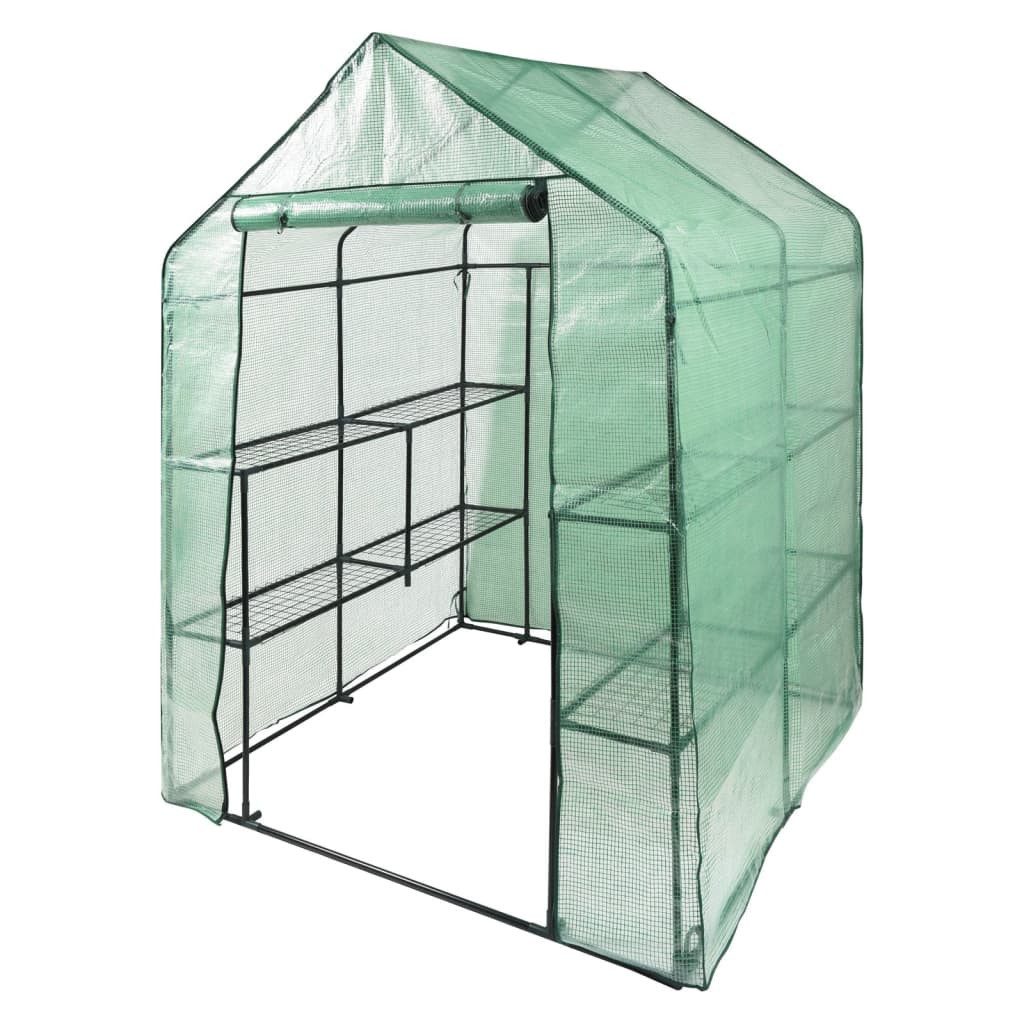 Gewächshaus Gewächshaus mit 8 Ablagen 143x143x195 cm, PVC/Stahl