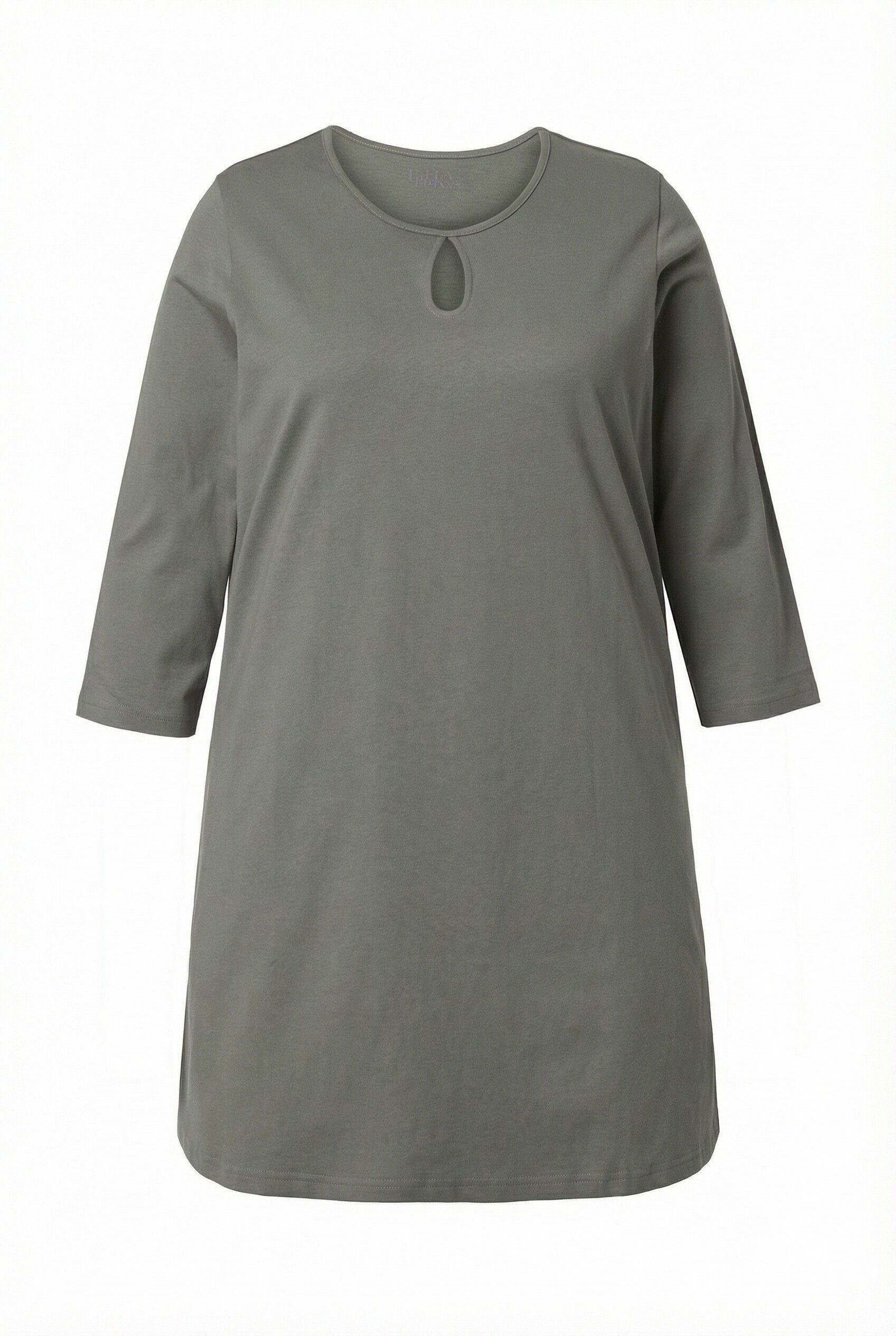 Ulla Popken Longshirt Longshirt A-Linie Rundhalsausschnitt 3/4-Arm