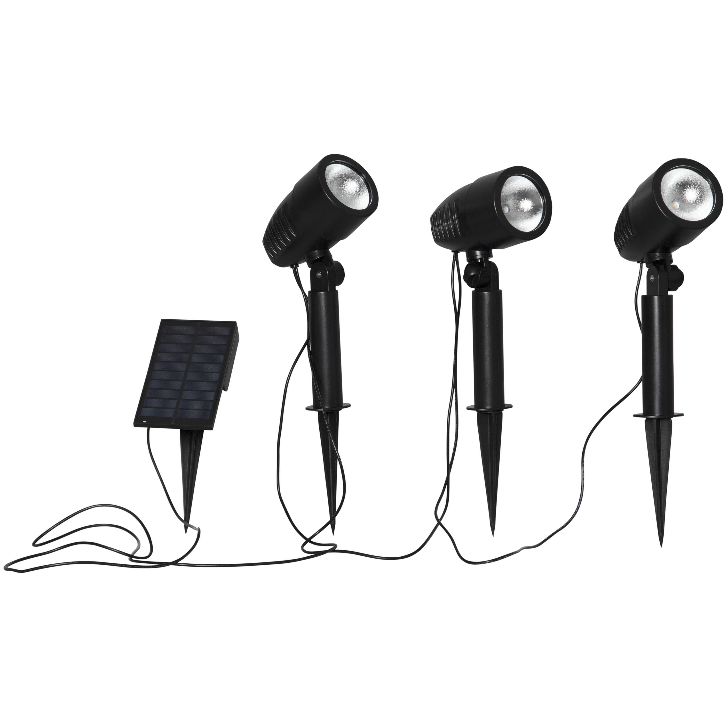 STAR TRADING LED Solarleuchte Powerspot x 3, Solar Wegeleuchte Powerspot x 3