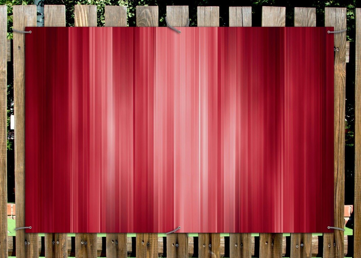 Thumbnail - Wallario Sichtschutzzaunmatten Rot und schwarz gestreift - Abstraktes Streifenmuster