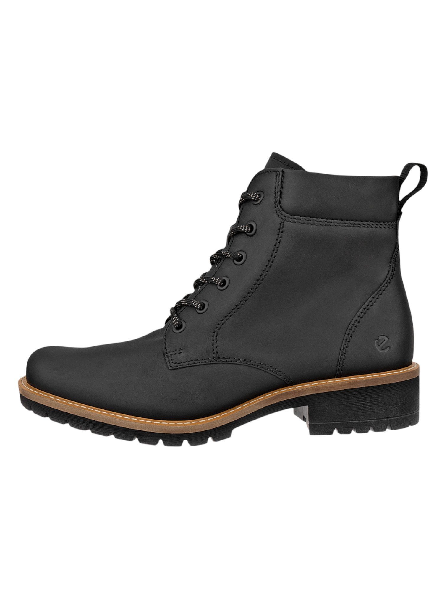 Ecco Stiefelette Elaina Lace Boot (Premium-Leder) schwarz Damen Wanderschuh