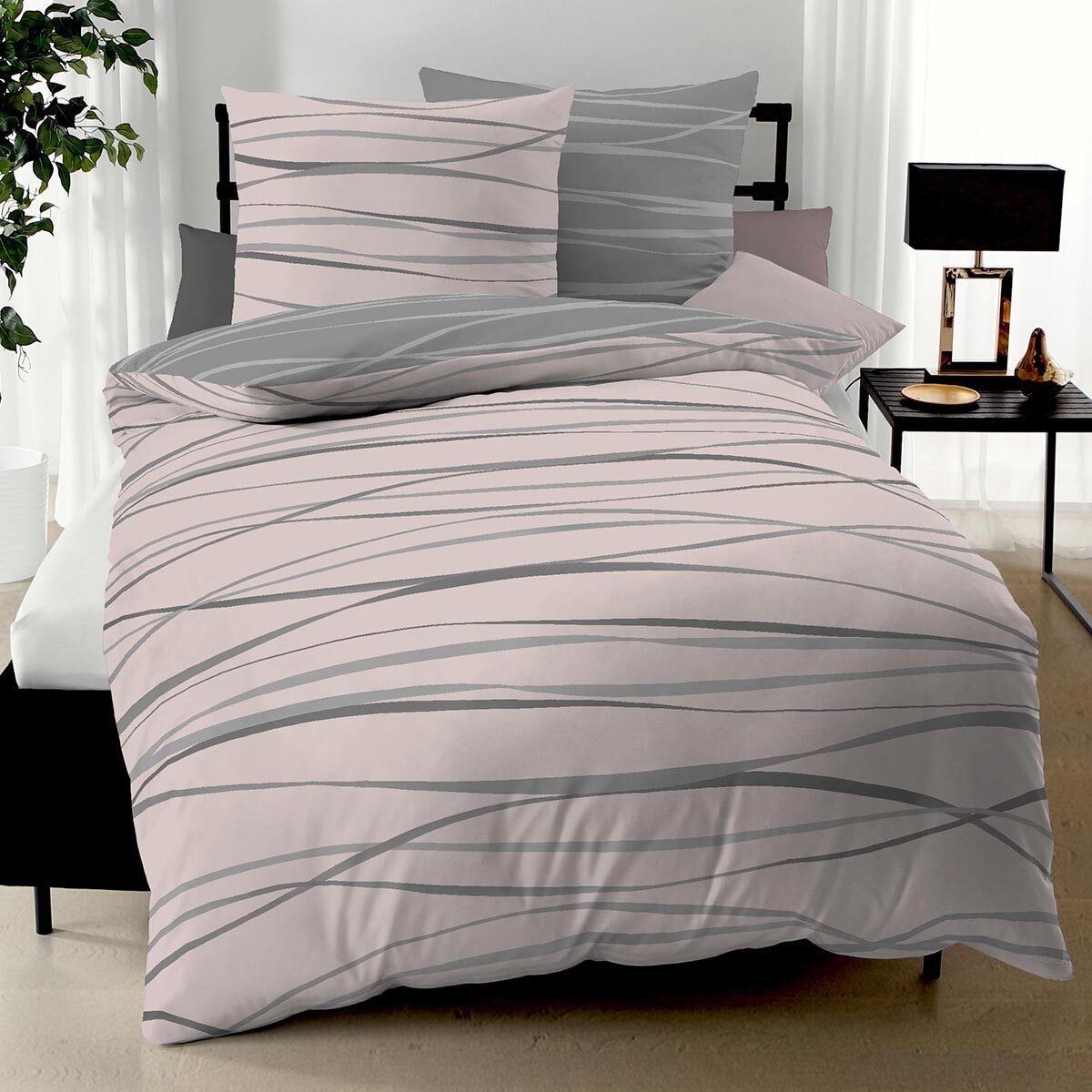 TRAUMSCHLAF Bettwäsche Bibermotion rosa, Biber, 3 günstig online kaufen