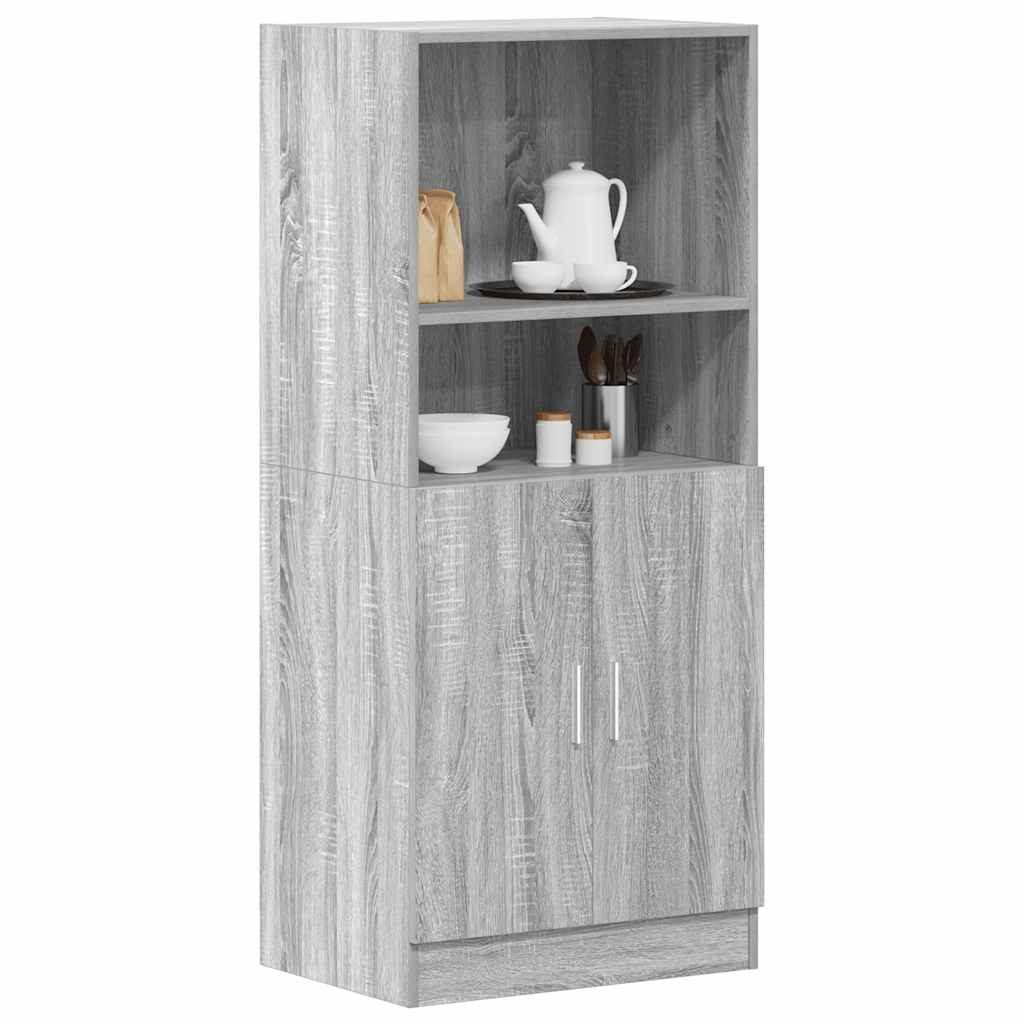 vidaXL Unterschrank NA Küchenschrank Grau Sonoma 57x41,5x131,5 cm Spanplatte