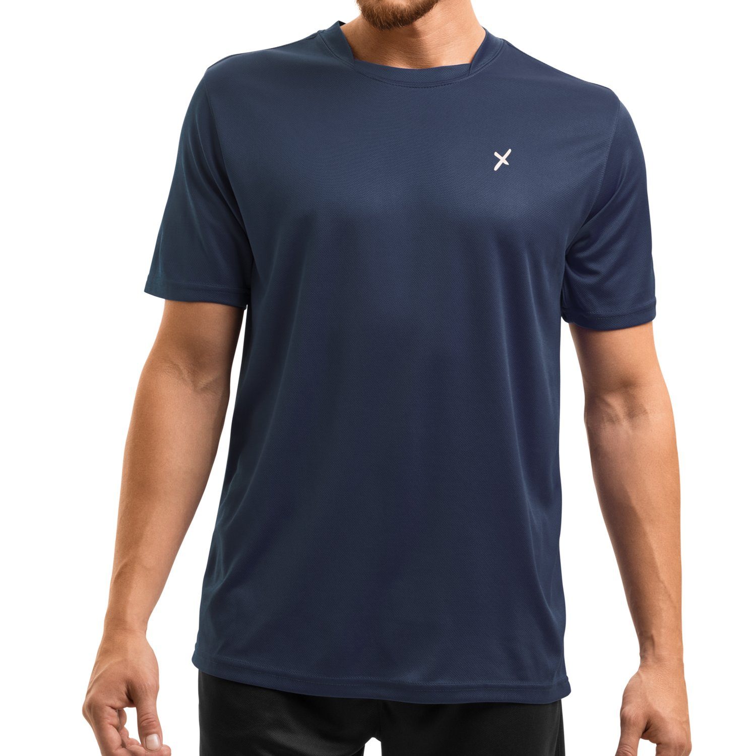 CFLEX Trainingsshirt Herren Sport Shirt Fitness T-Shirt piqué Sportswear Collection Navy