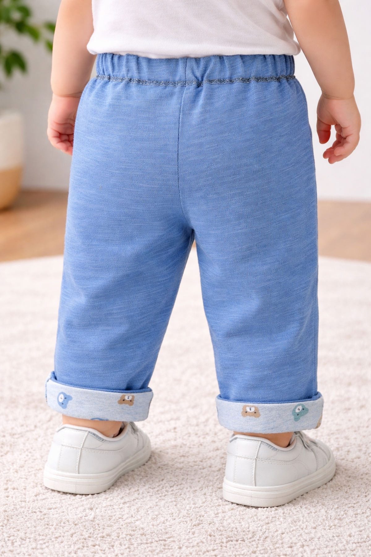BONDI Trachtenlederhose Baby Jungen Wendehose 'Bear Club' 94034, Blau