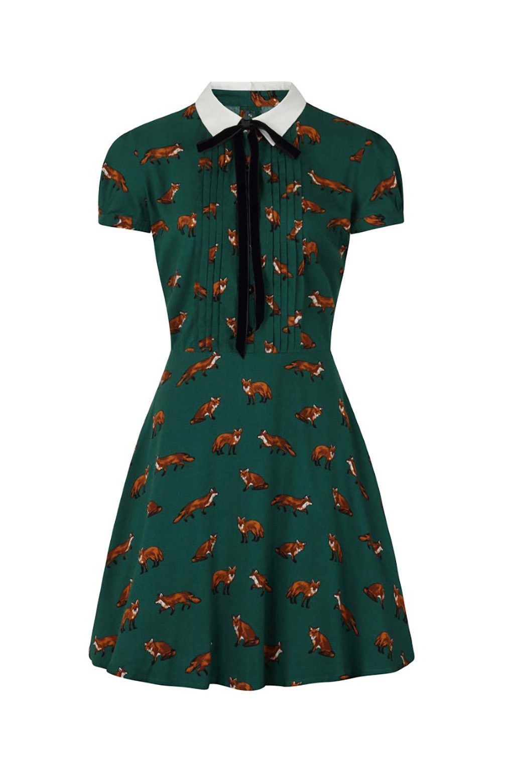 Hell Bunny A-Linien-Kleid Vixey Grün Vintage Retro Skater Dress