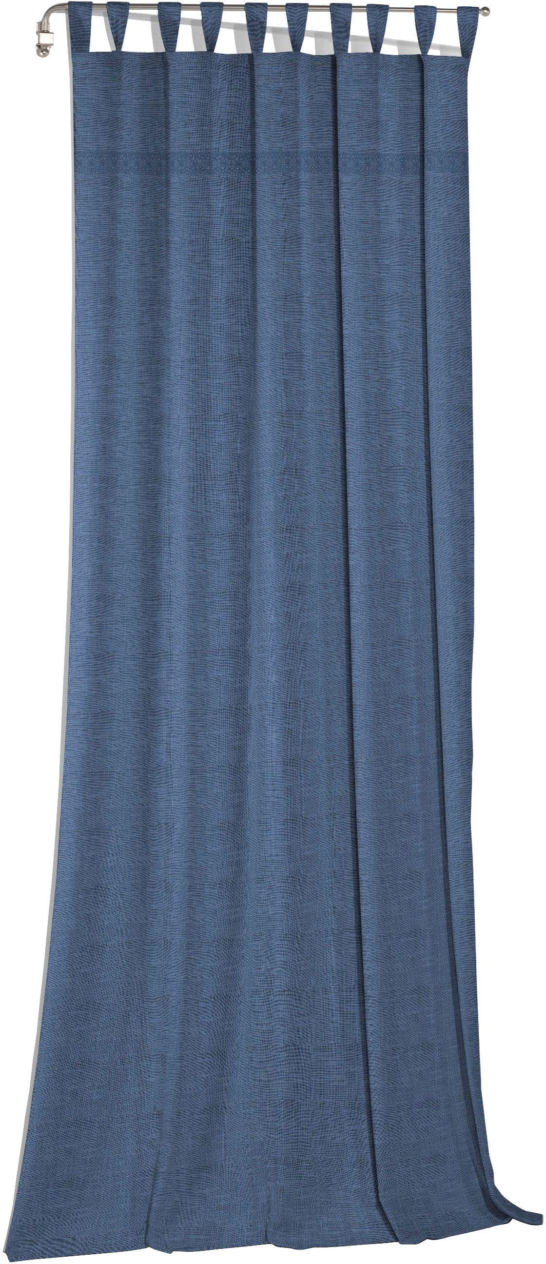 Vorhang Wiessee, Wirth, Schlaufen (1 St), blickdicht, Jacquard blau