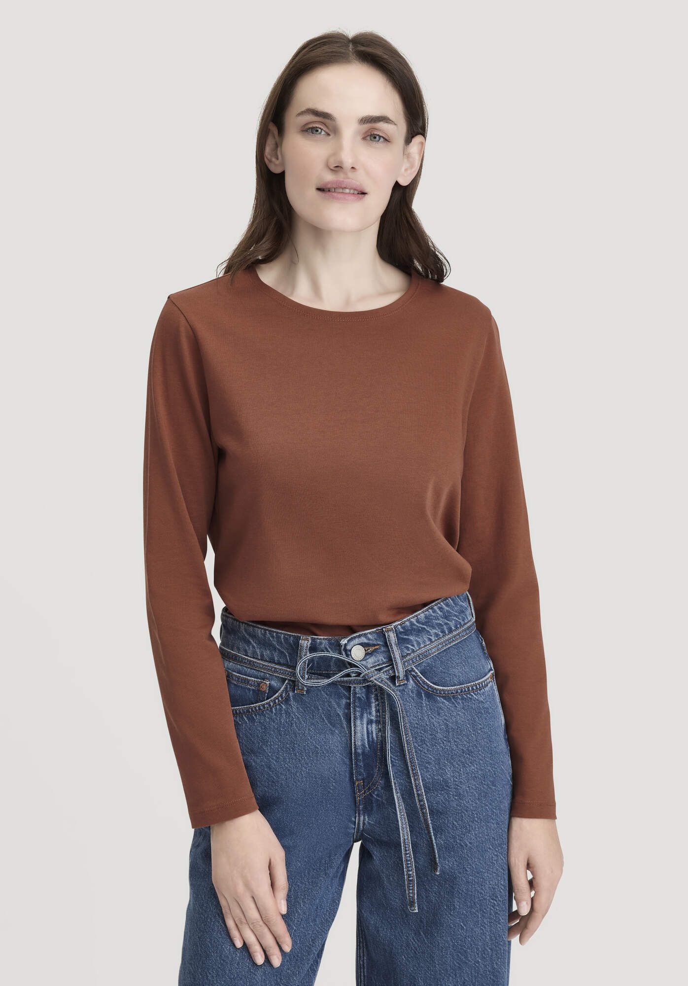 Hessnatur T-Shirt Langarm Regular aus reiner günstig online kaufen
