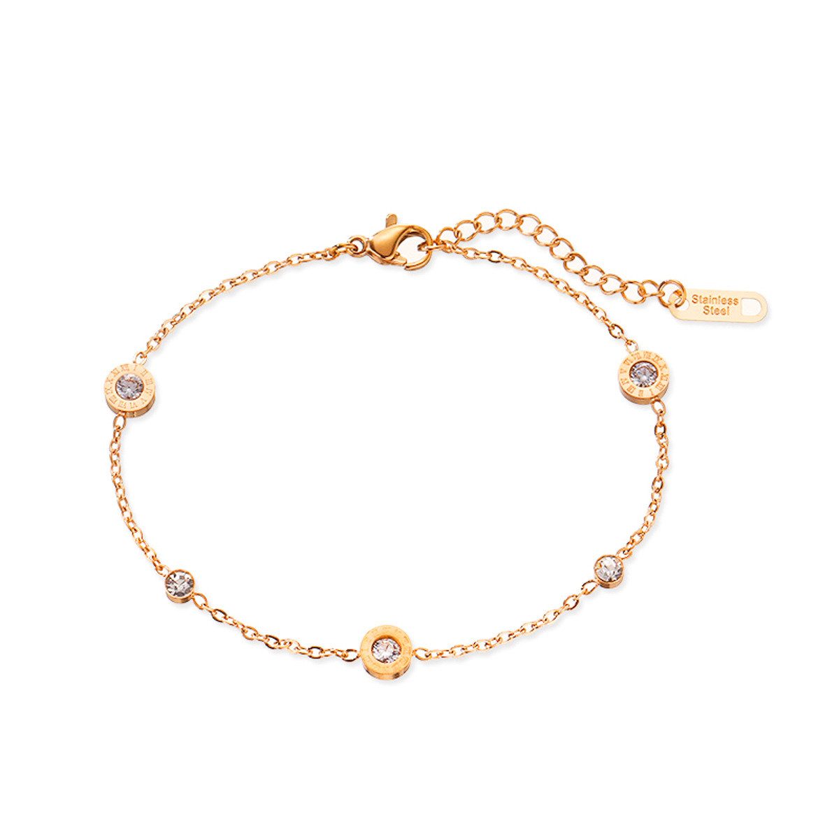 KARMA Armband Damen Damenarmband Edelstahl Silber od. Gold mit Kristallen ( günstig online kaufen