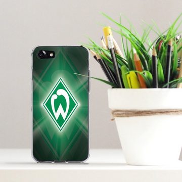 DeinDesign Handyhülle SV Werder Bremen Offizielles Lizenzprodukt Wappen Werder Bremen Laser, Apple iPhone SE (2020) Silikon Hülle Bumper Case Handy Schutzhülle