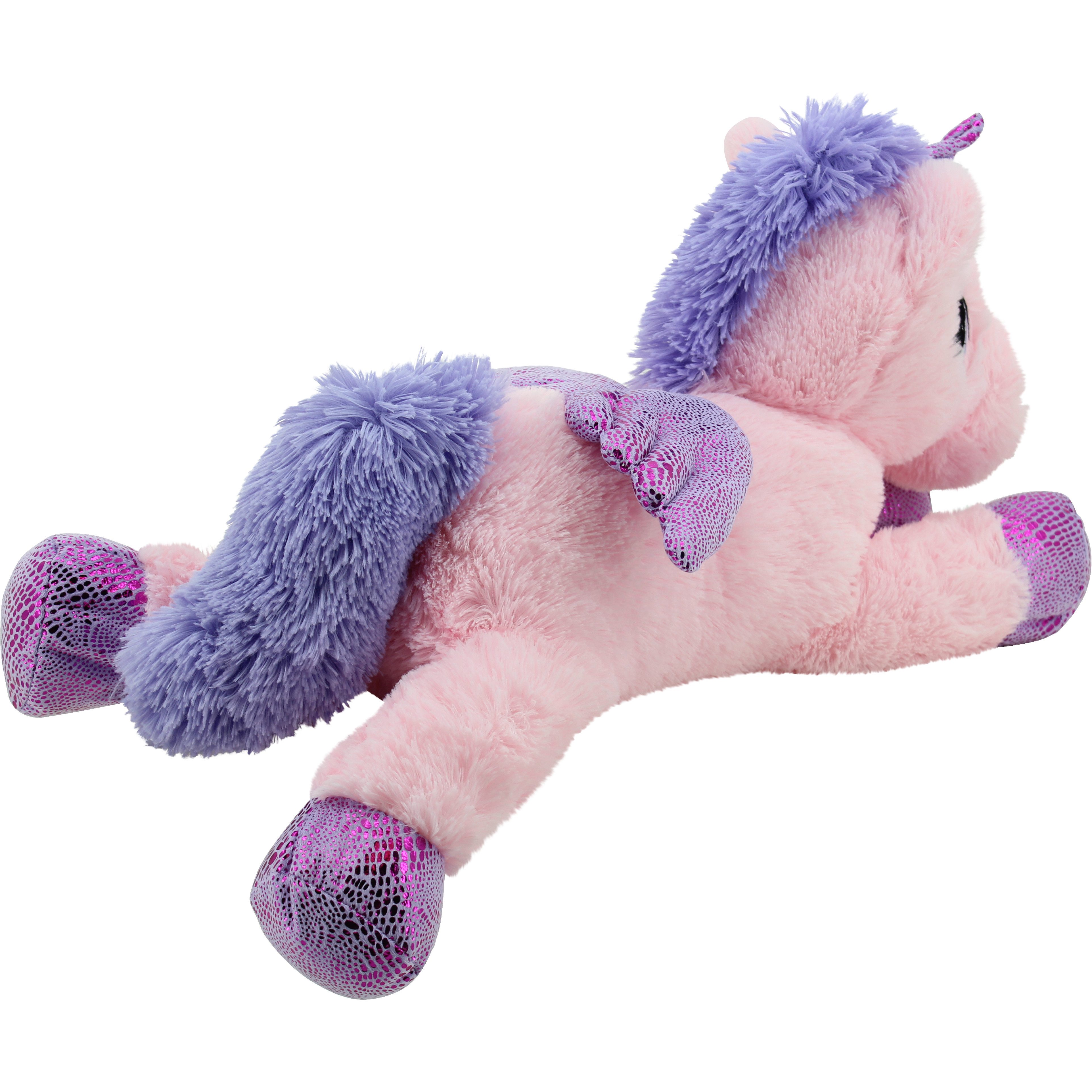 Sweety-Toys Steckenpferd Sweety Toys Set Steckenpferd rosa Einhorn & Kuscheltier Einhorn 65 cm