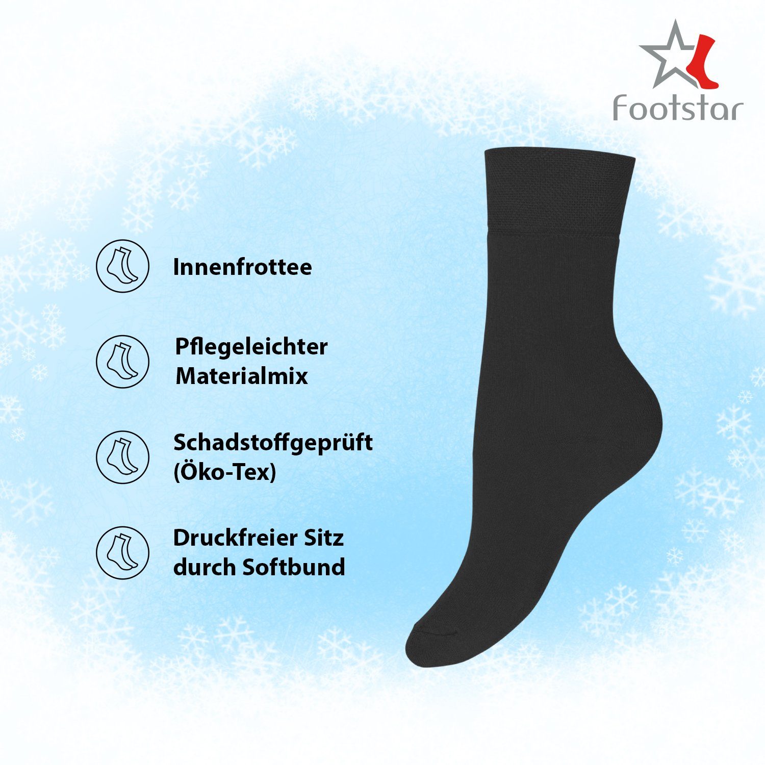 Footstar Thermosocken Kinder Winter Socken (8 Paar) Warme Vollfrottee Thermosocken