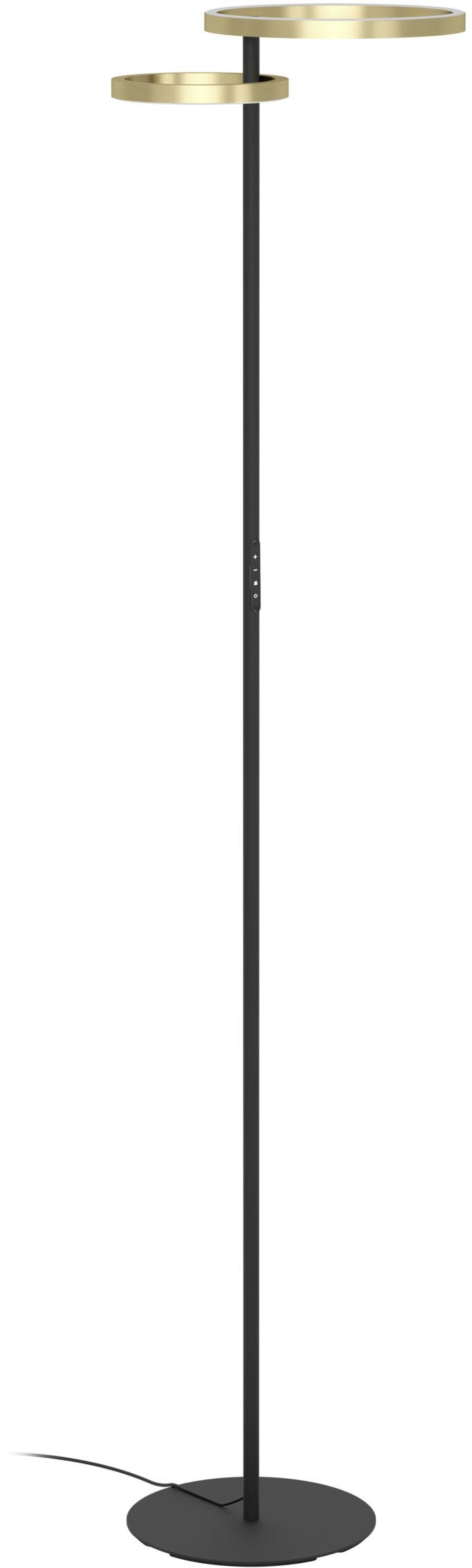 EGLO Stehlampe CASTELPOTO 1 Stehlampe - Stahl - LED;LED - 16W;12W - IP20, Dimmfunktion, Farbwechsel, mehrere Helligkeitsstufen, LED fest integriert, Kaltweiß, Neutralweiß, Warmweiß, Standleuchte, Leselampe, Wohzimmer, Schlafzimmer, L43 x B30 x H180 cm