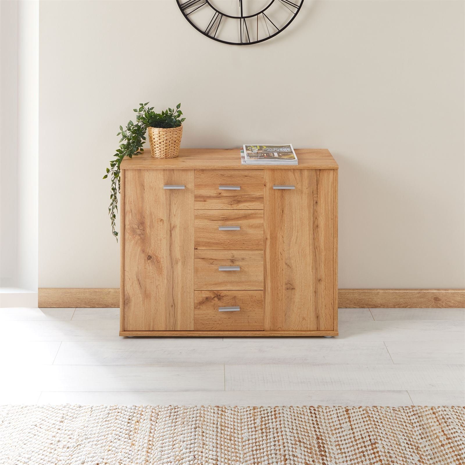 CARO-Möbel Highboard JAMIE, Sideboard Kommode Mehrzweckschrank für Wohnzimm günstig online kaufen