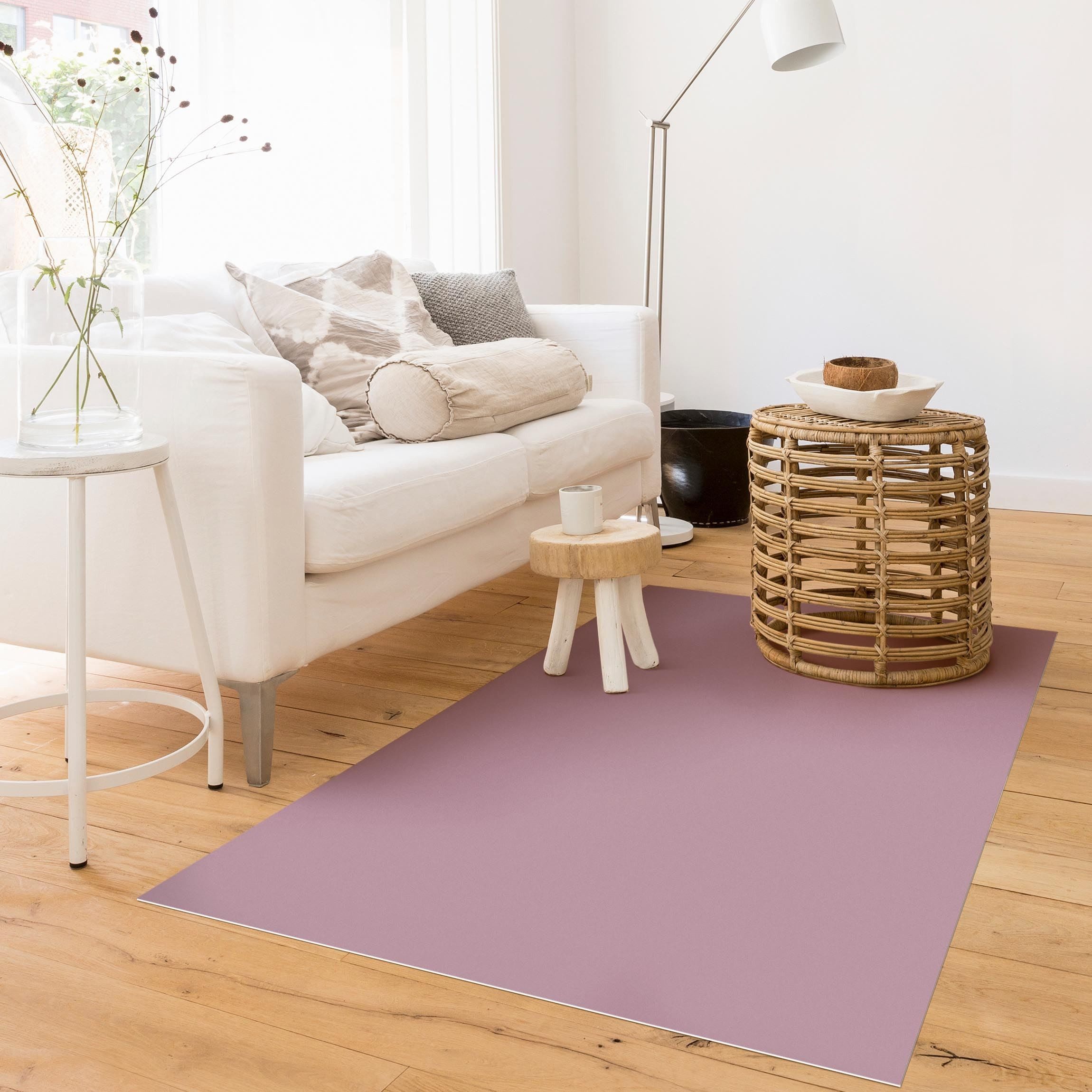 Bilderdepot24 Teppich Vinyl Wohnzimmer Schlafzimmer Flur Küche Einfarbig modern, rechteckig - violett glatt, nass wischbar (Küche, Tierhaare) - Saugroboter & Bodenheizung geeignet