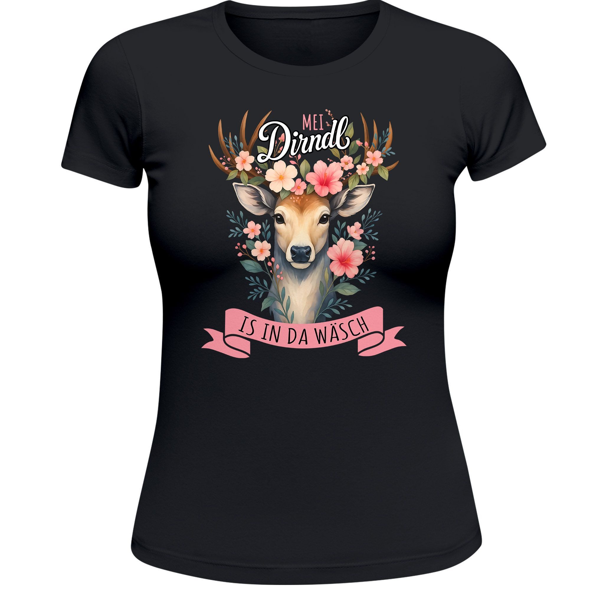 MoonWorks Print-Shirt Damen T-Shirt für das Oktoberfest Mei Dirndl is in da Wäsch Fun-Shirt mit Print