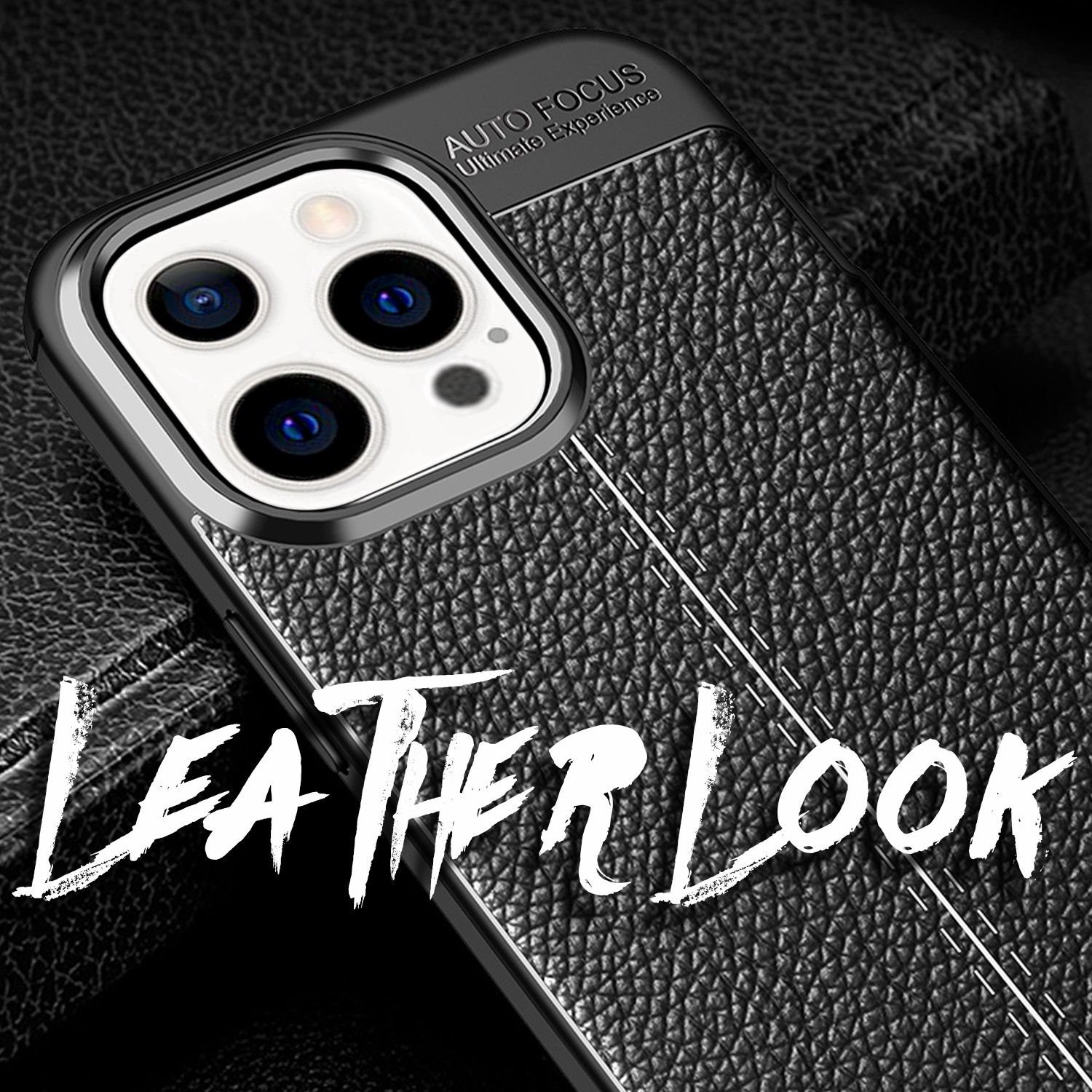 Nalia Smartphone-Hülle Apple iPhone 13 Pro 15,5 cm (6,1 Zoll), Leder-Look Silikon Hülle / Anti-Fingerabdruck / Kratzfest / Rutschfest