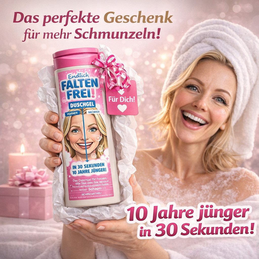 Deggelbam Duschgel 300ml "Faltenfrei" - Lustiges Geschenk für Frauen mit Humor!, VEGAN